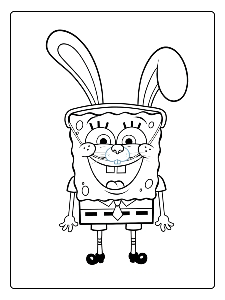 Coloriage Bob l'Éponge à Pâques (5)