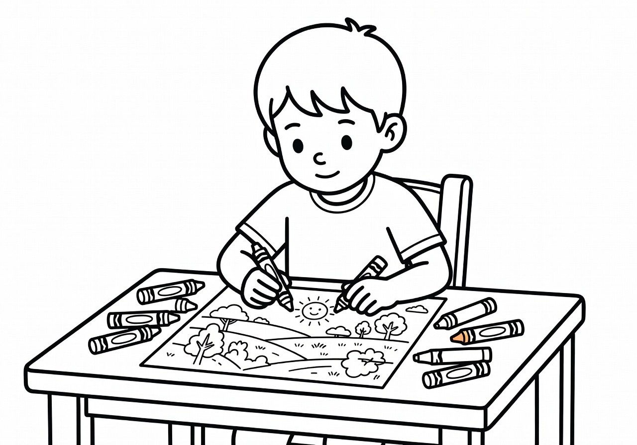 Coloriage Comment Choisir Entre Crayons, Feutres et Pastels Pour Un Propre (PDF Gratuit à Imprimer) 1 Dessin en ligne pour coloriage avec crayons feutres pastels