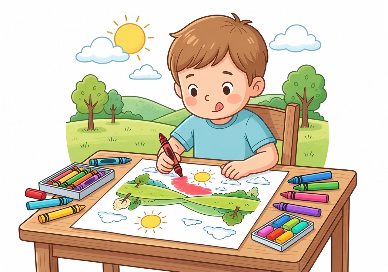 Coloriage Comment Choisir Entre Crayons, Feutres et Pastels Pour Un Propre (PDF Gratuit à Imprimer) 2 Coloriage terminé net utilisant crayons feutres et pastels