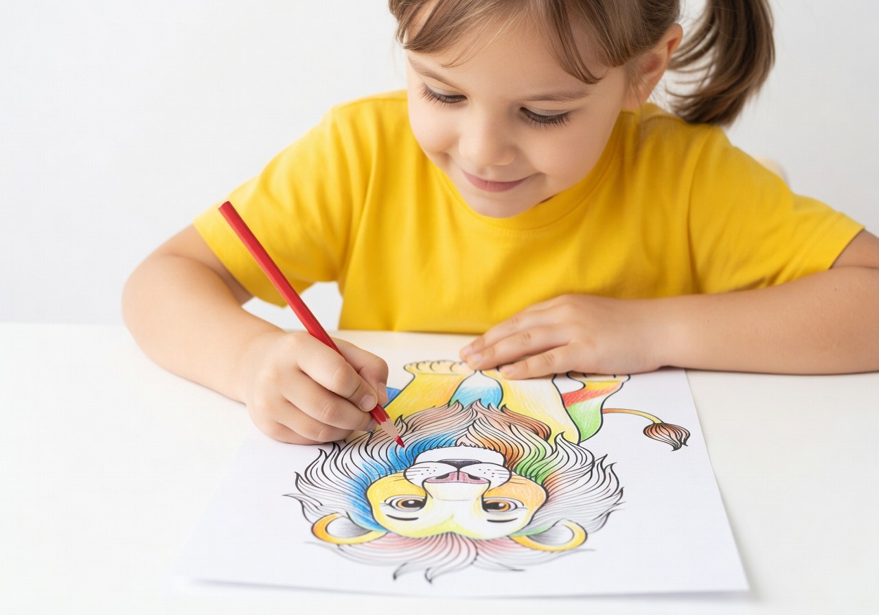 Coloriage Comment Un Net Sans Perdre Les Détails du Trait (PDF Gratuit à Imprimer) 2 Version colorée d'un coloriage net montrant les détails préservés