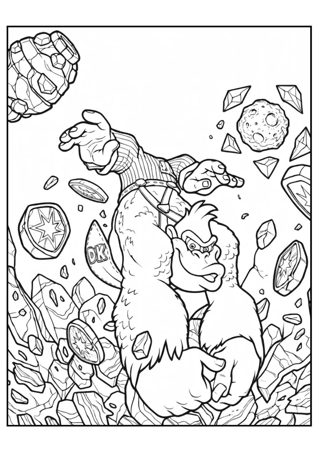 Coloriage Donkey Kong Bananza (8)