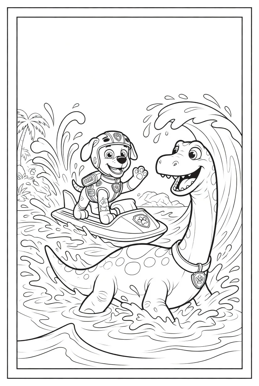 Coloriage Pat’ Patrouille Dinosaure (2)