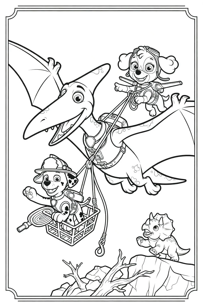 Coloriage Pat’ Patrouille Dinosaure (3)