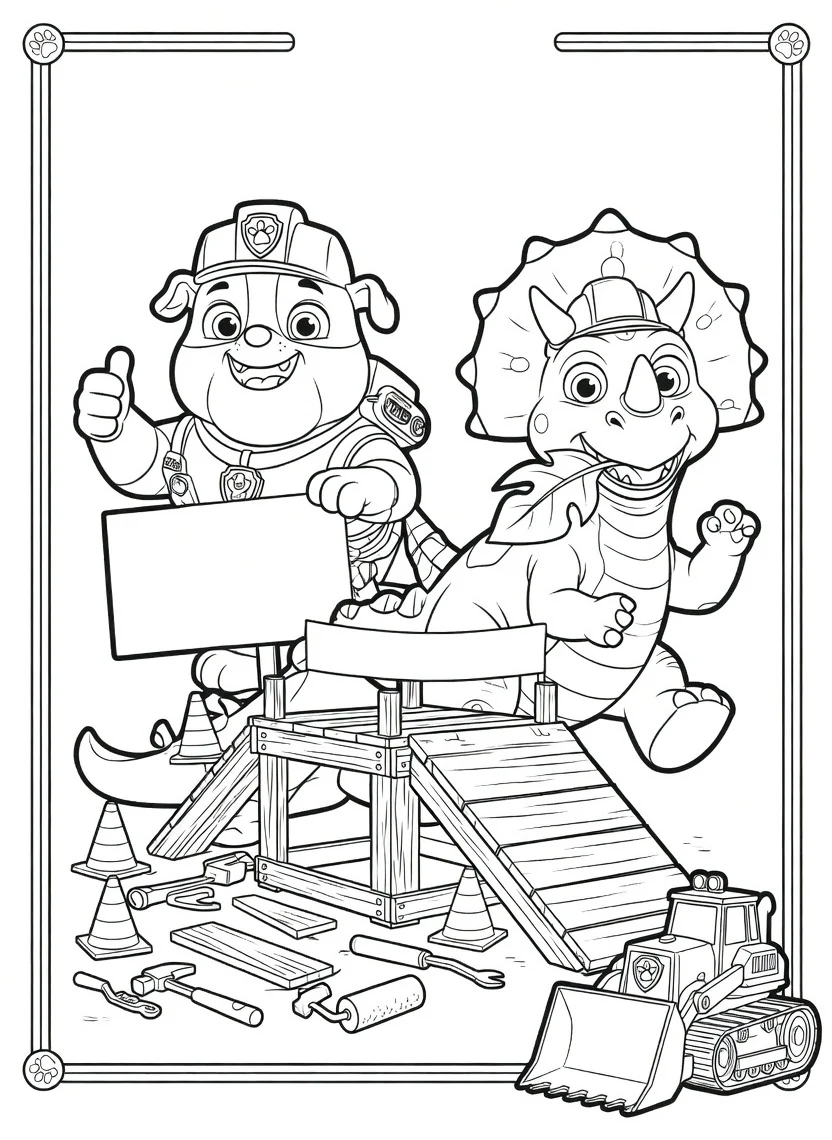 Coloriage Pat’ Patrouille Dinosaure (5)