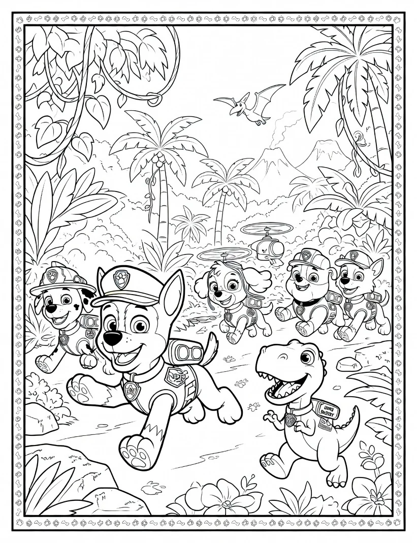 Coloriage Pat’ Patrouille Dinosaure (13)