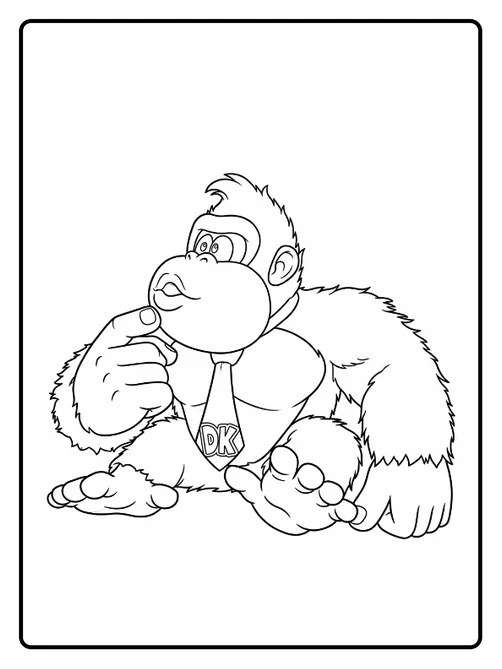 Coloriage Donkey Kong Bananza (PDF Gratuit à Imprimer)