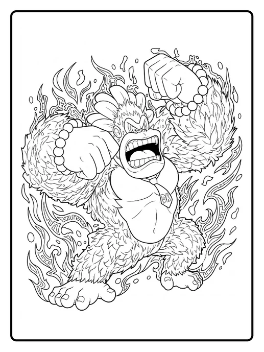 Coloriage Donkey Kong Bananza (4)