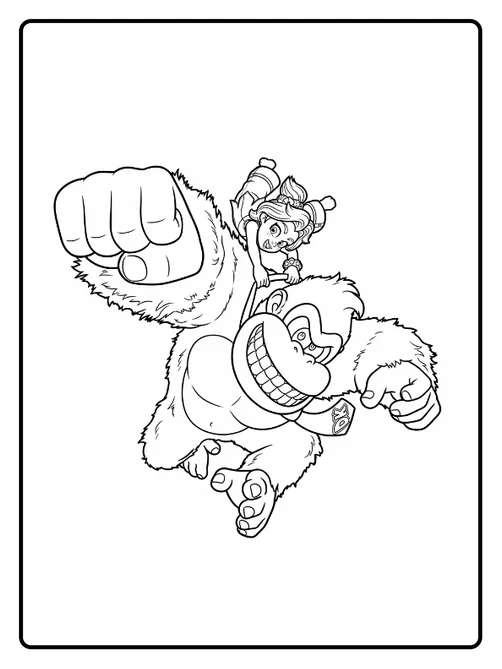 Coloriage Donkey Kong Bananza (5)