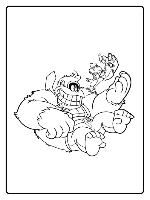 Coloriage Donkey Kong Bananza (6)