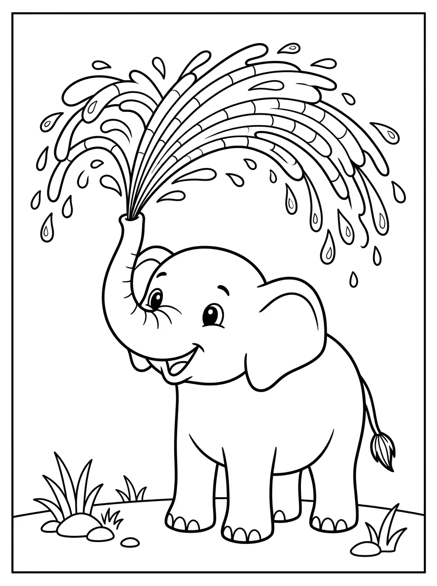 Coloriage Éléphant (3)