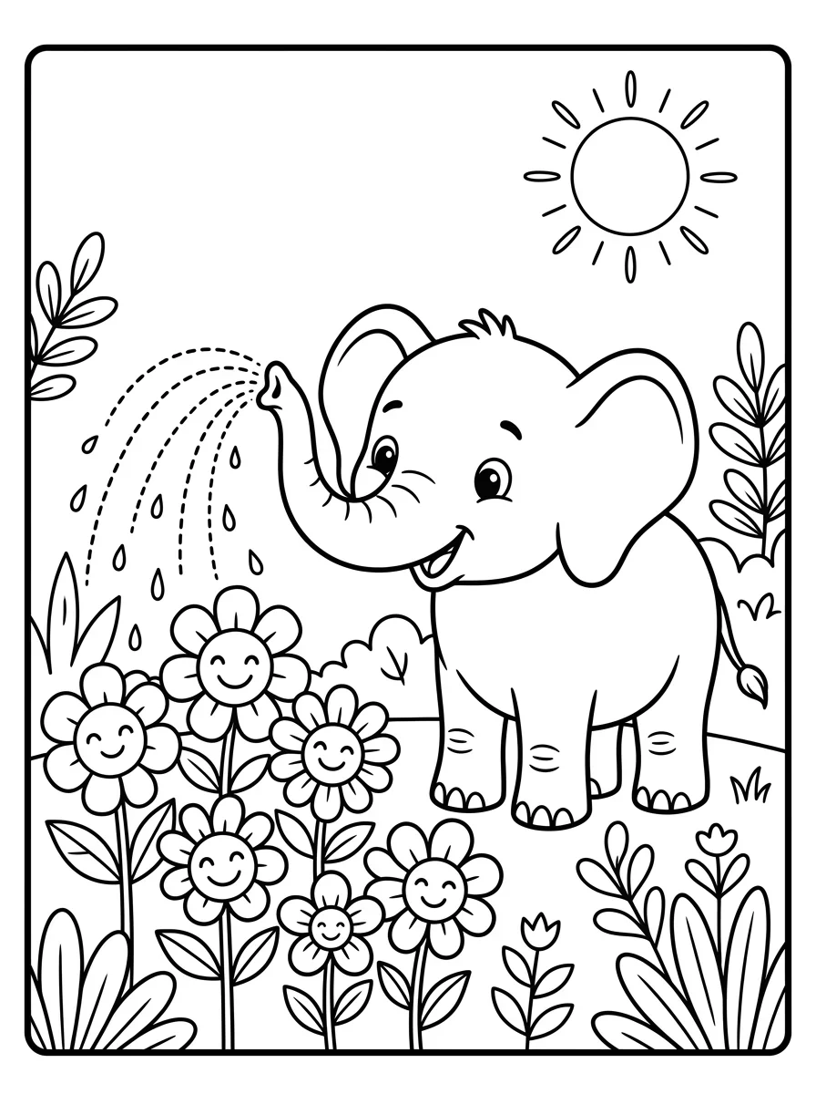 Coloriage Éléphant (4)