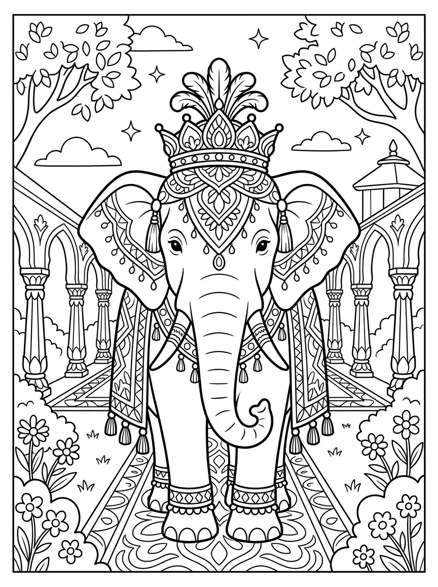 Coloriage Éléphant (5)