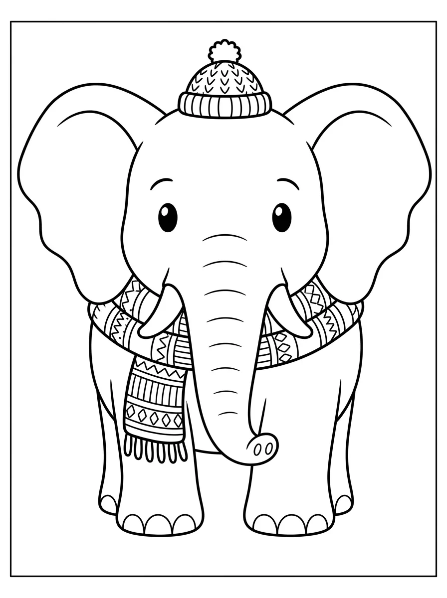 Coloriage Éléphant (6)