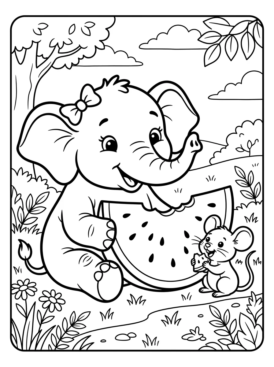Coloriage Éléphant (8)