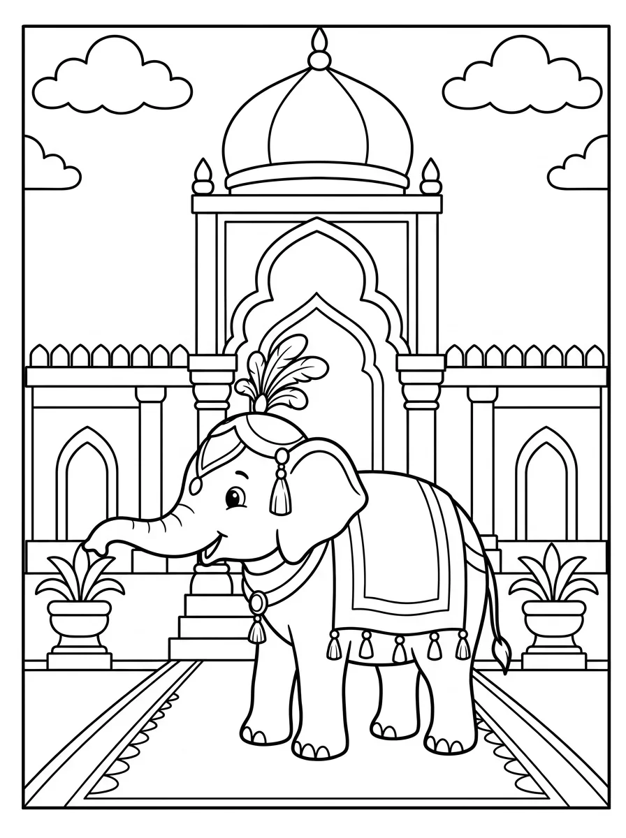 Coloriage Éléphant (9)