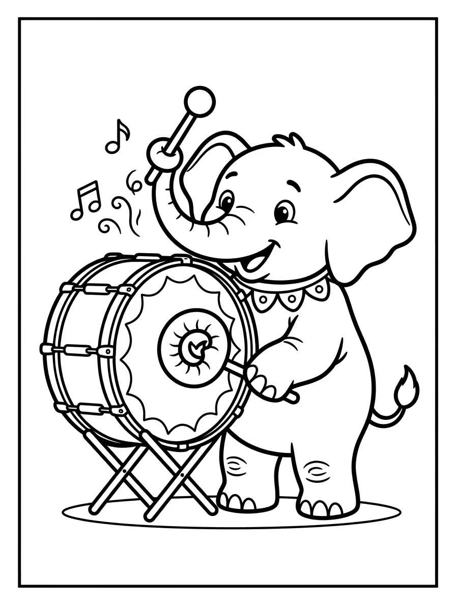 Coloriage Éléphant (10)