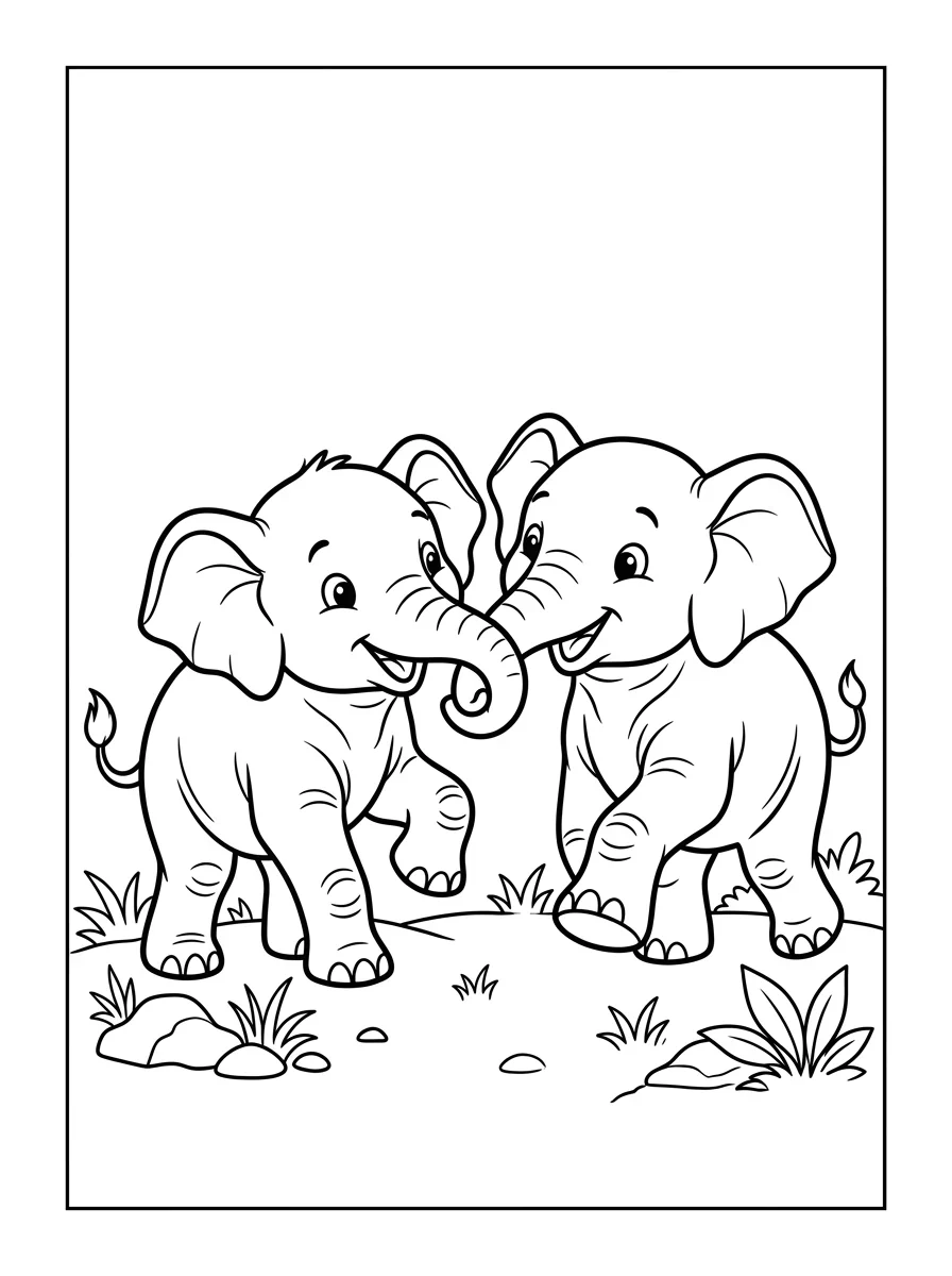 Coloriage Éléphant (13)