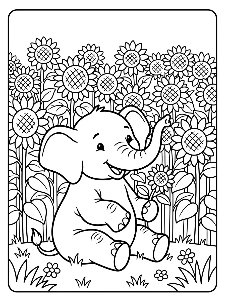 Coloriage Éléphant (14)