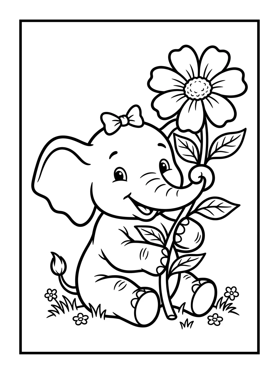 Coloriage Éléphant (16)