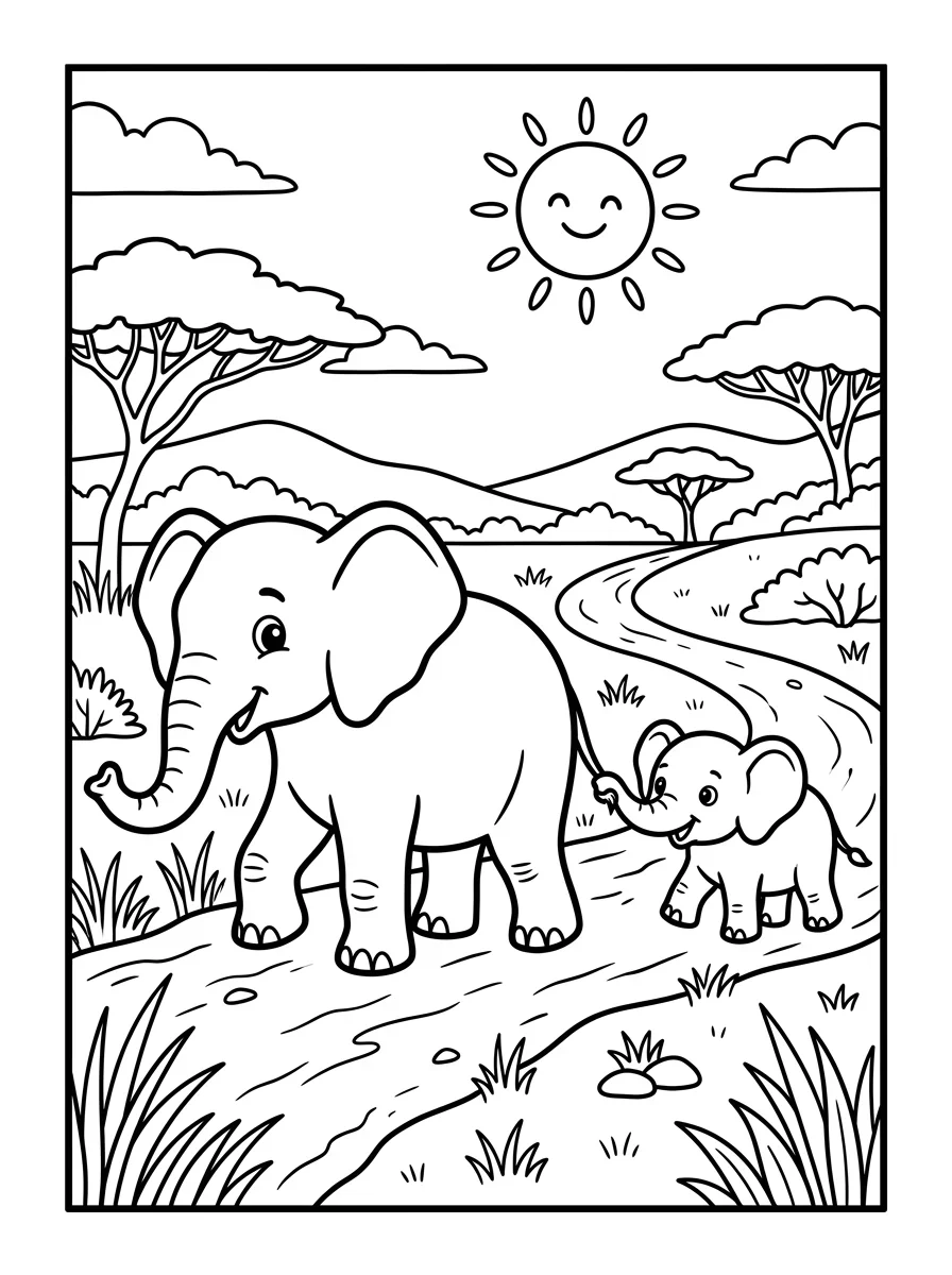 Coloriage Éléphant (18)