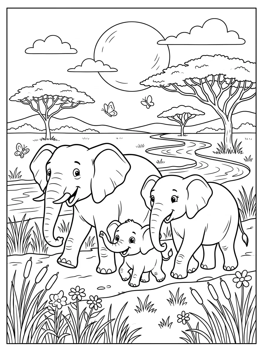Coloriage Éléphant (19)