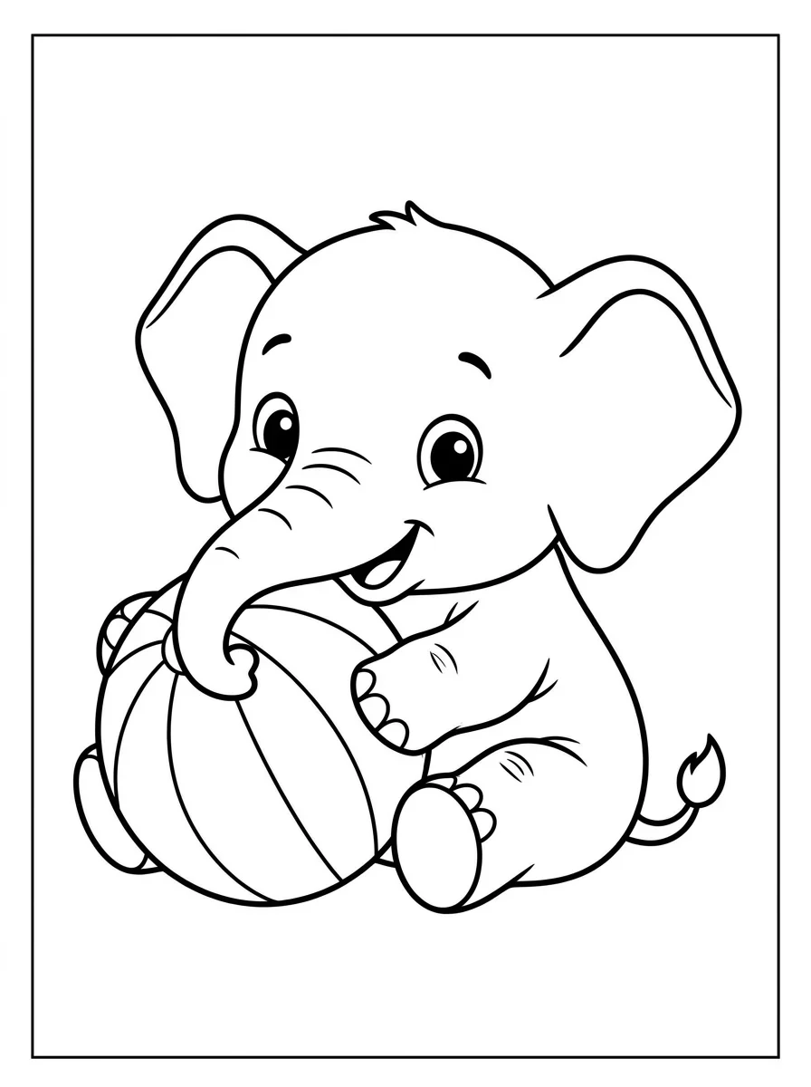 Coloriage Éléphant (20)
