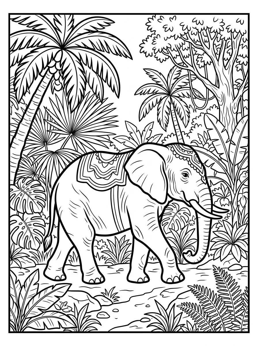 Coloriage Éléphant (22)