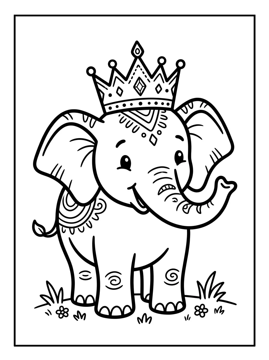 Coloriage Éléphant (23)