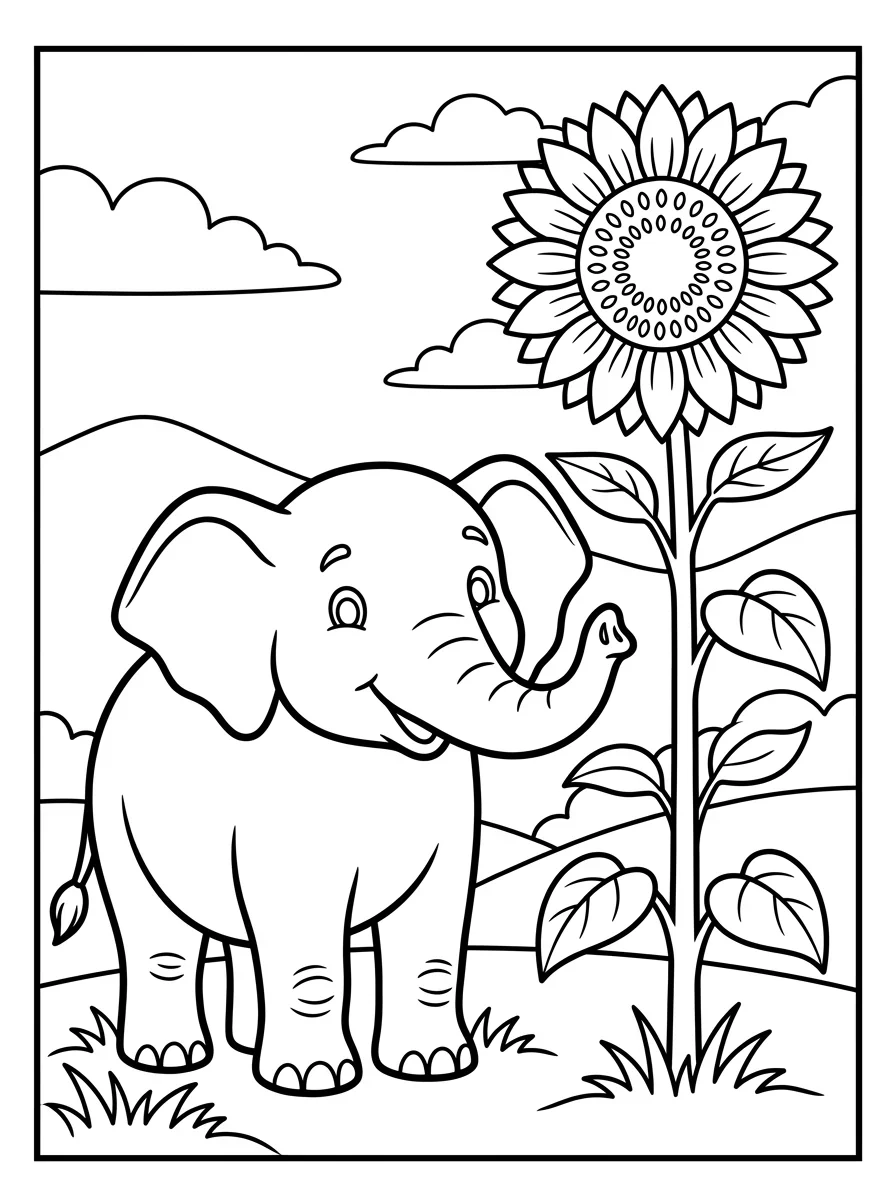 Coloriage Éléphant (24)