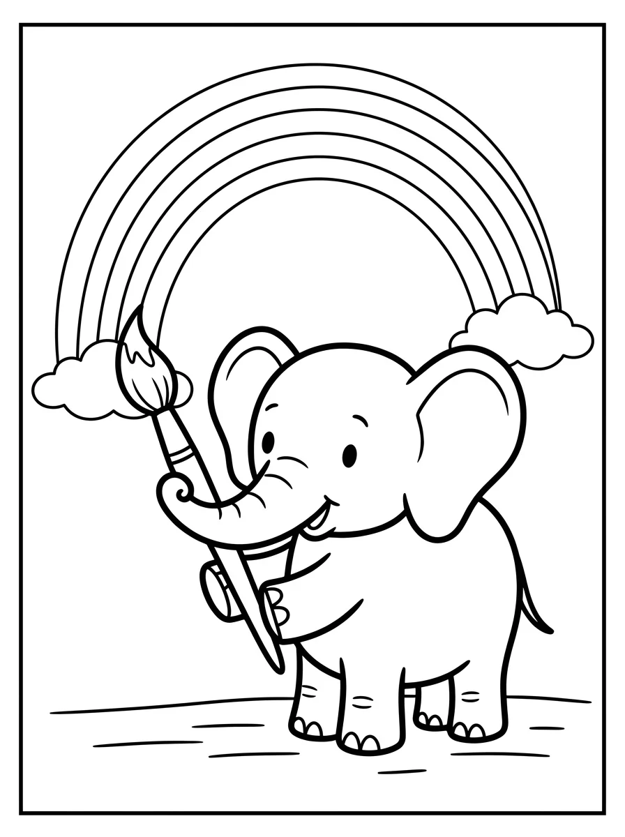 Coloriage Éléphant (30)