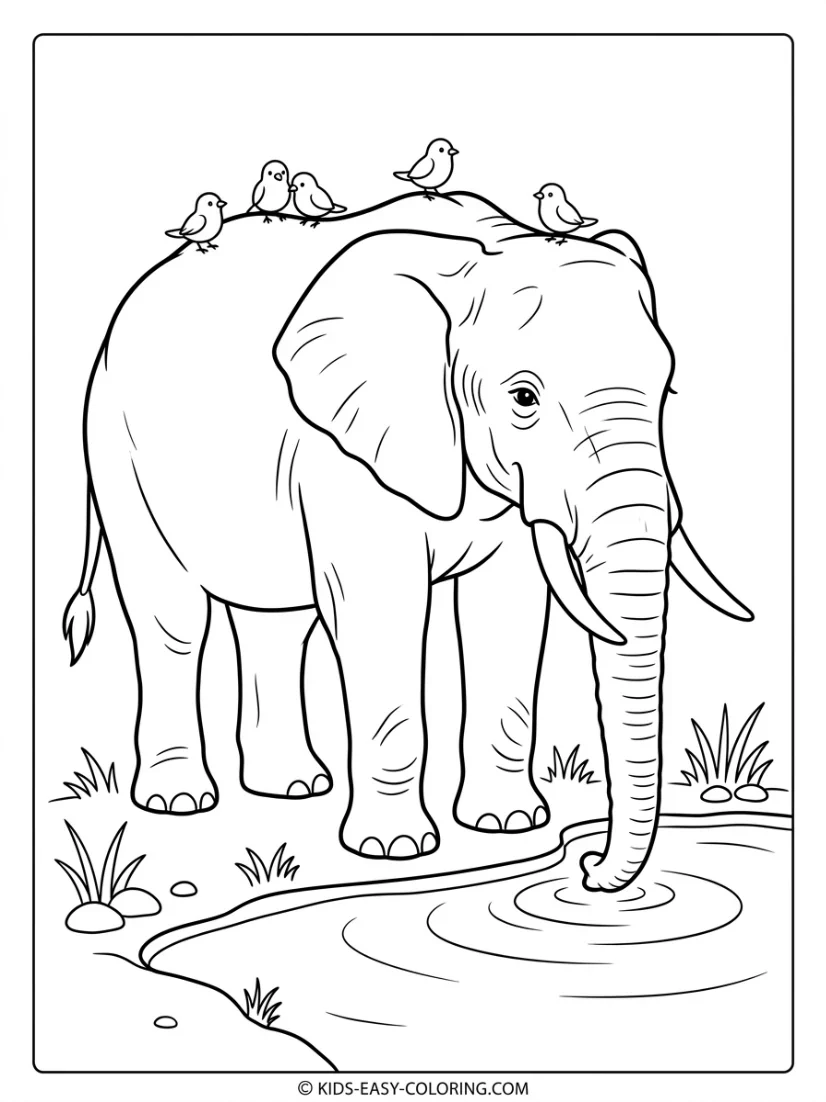 Coloriage Éléphant (34)