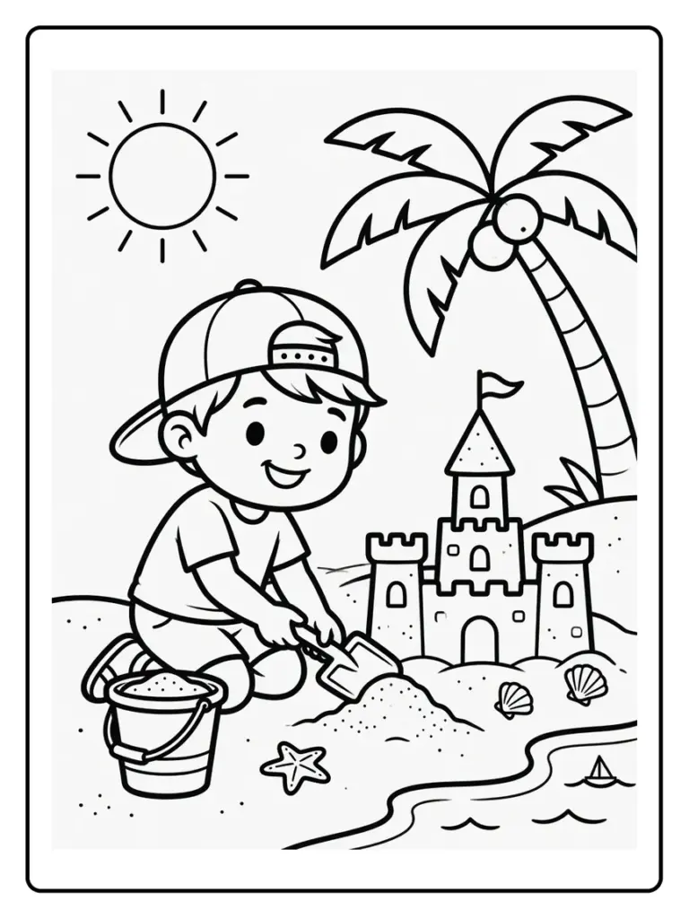 Coloriage Été (PDF Gratuit à Imprimer)