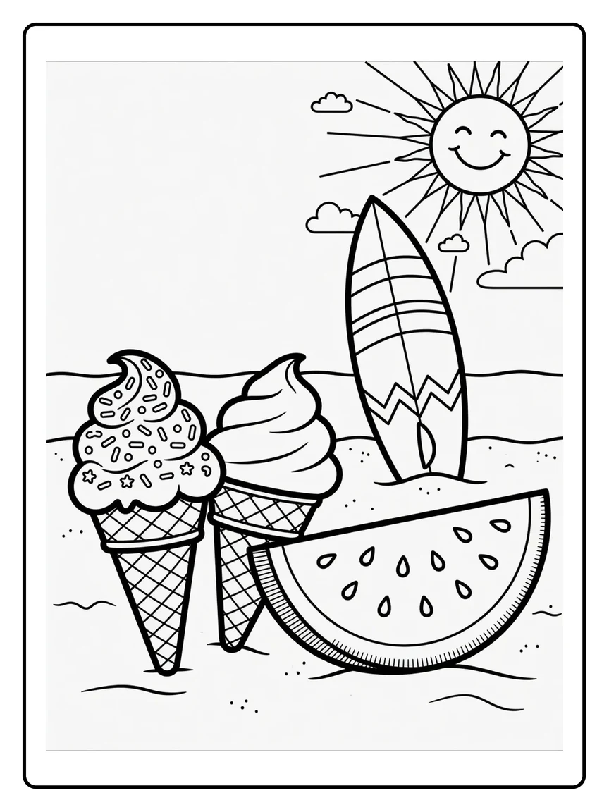 Coloriage Été (9) Coloriage Été (9)