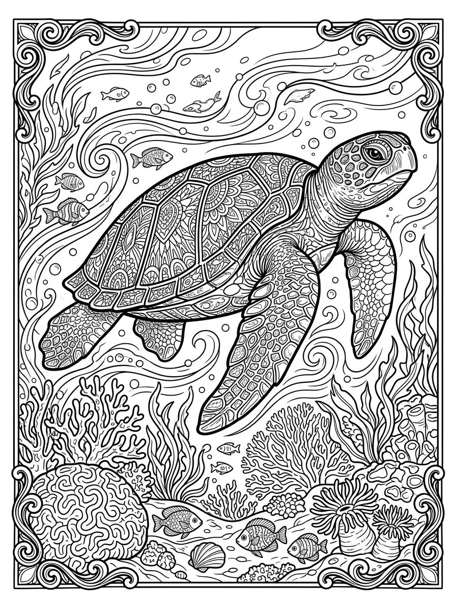 Coloriage Tortue (2) Coloriage Tortue (2)